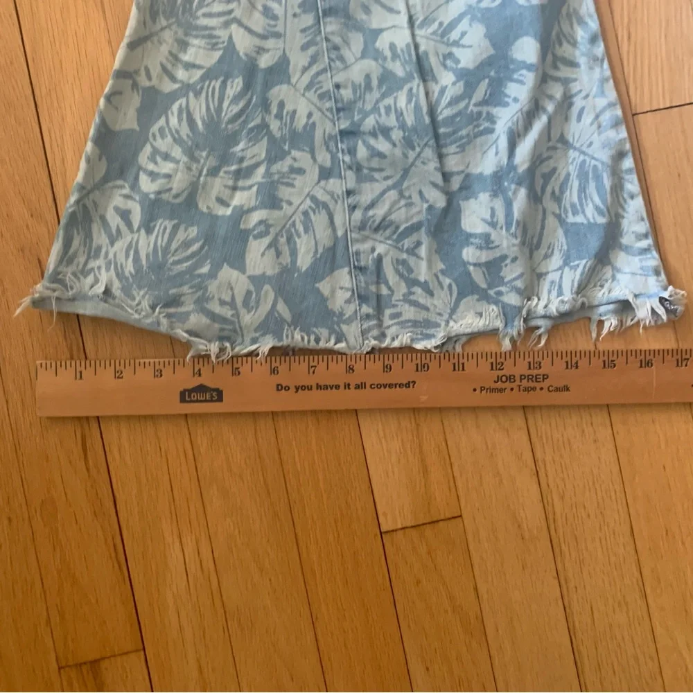 Show me your Mumu Blue jeans flare bell bottom M jeans palm pattern - Picture 6 of 8